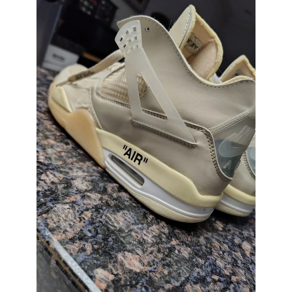 Jordan 4 Retro Off-White Sail Mens CV9388-100 Tan Cream Sneakers